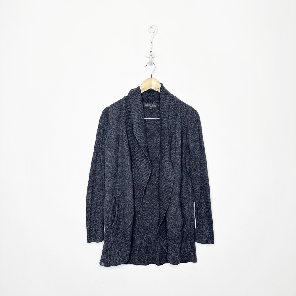 BAREFOOT DREAMS CozyChic Lite Circle Cardigan Mineral GRAY open front medium M
